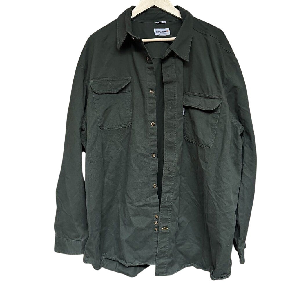 Carhartt Moss Green S09 Button up‎ Utility Shirt Cotton - Mens 3XL